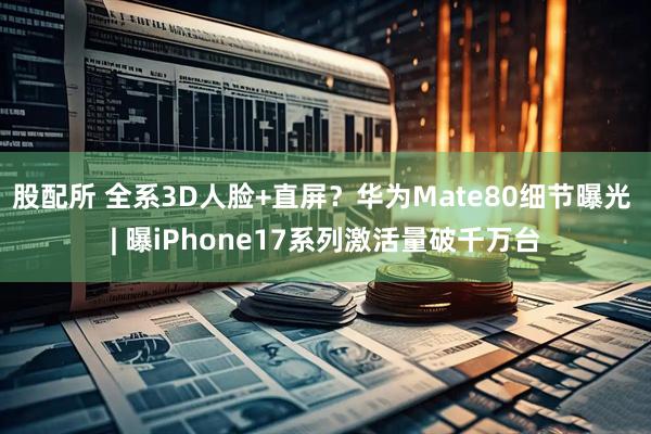 股配所 全系3D人脸+直屏?华为Mate80细节曝光 | 曝iPhone17系列激活量破千万台